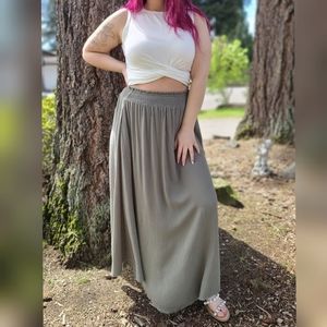 *NEW* Boutique LA MIEL Smocked Waist Maxi - Olive